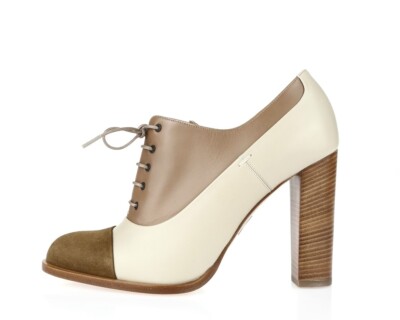 Womens Paul Andrew Broadway Sable Ivory Leather Ankle Booties Cap Toe Size 38.5