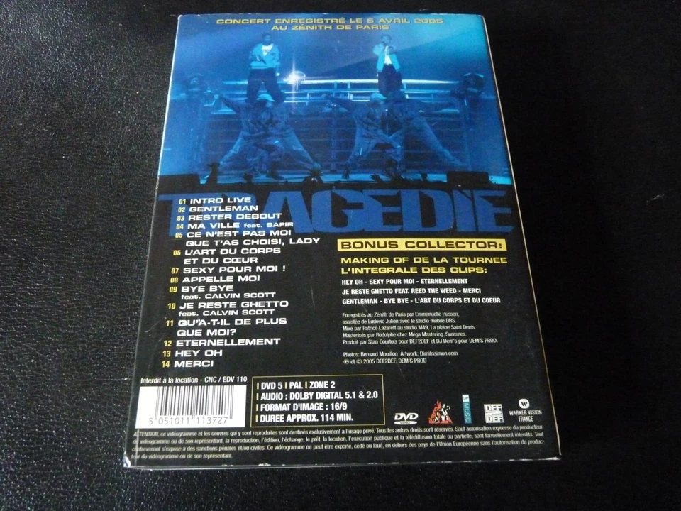 EDITION COLLECTOR DVD + POIGNET "TRAGEDIE : LIVE" - Photo 2/2