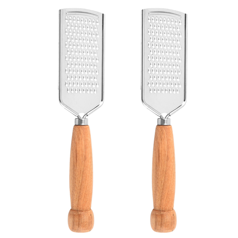 2 Pcs Block Wooden Handle Grater Vegetables Cheese Shredder Electric