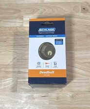 SCHLAGE B60N G 609 Single Cylinder Antique Brass Deadbolt Keyed One Side