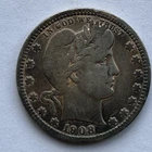1908 S Barber Quarter VG + / F