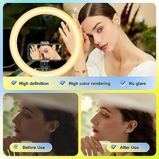 AUREDAY 14'' SELFIE RING LIGHT WITH 62'' TRIPOD STAND AND PHONE HOLDER, - BLACK