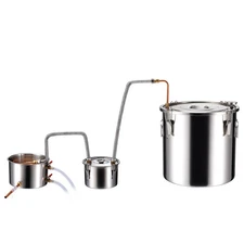 Alcohol Still, 8 Gal / 30 L Stainless Steel Water Alcohol Distiller with Copper