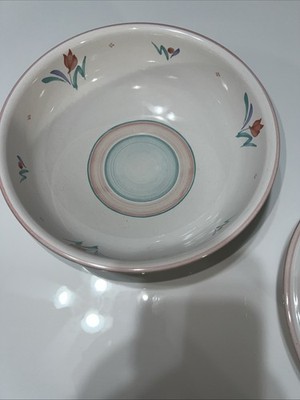 Vintage Savoir Vivre Soft Touch Bowls Serving Bowl and Salad Bowl VTG Set of 2