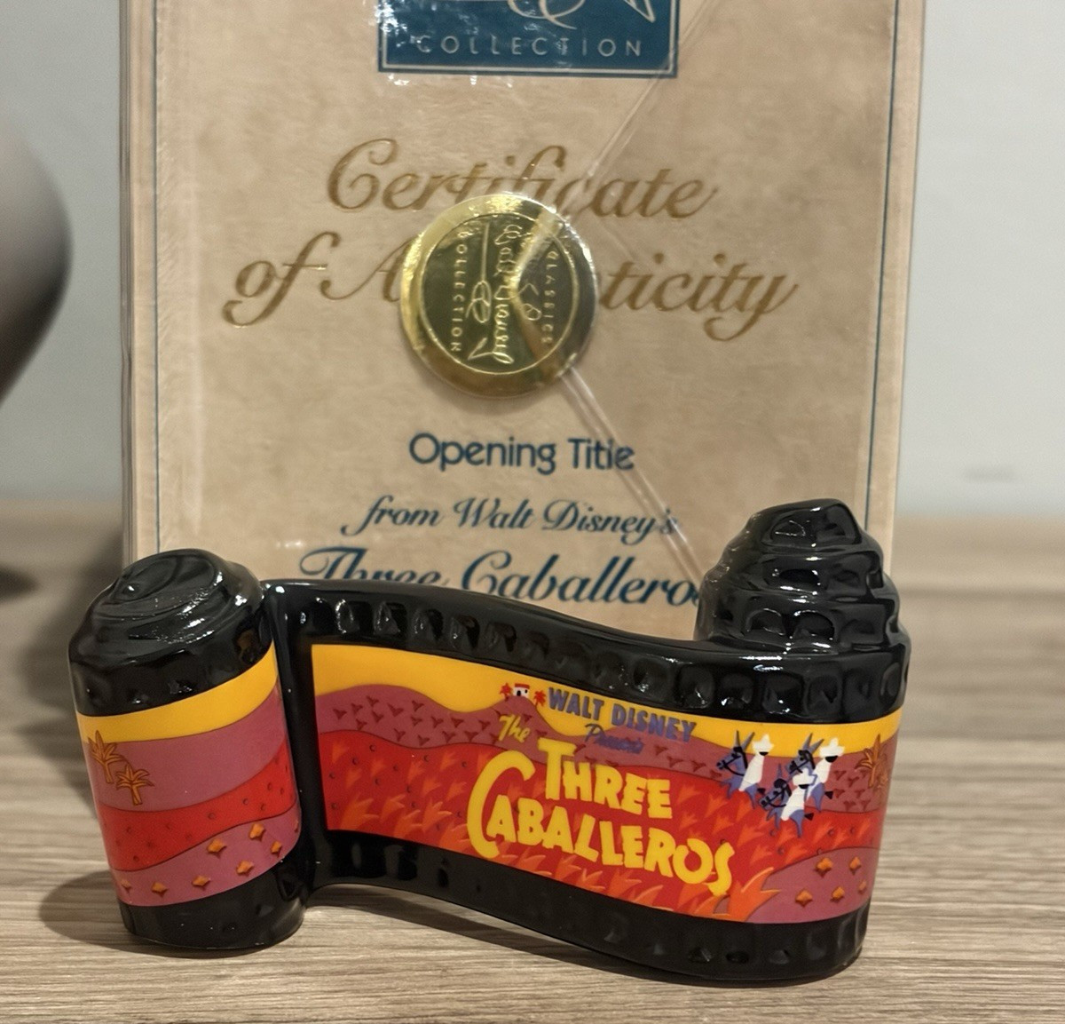 WDCC Disney Opening Title Scroll Porcelain Figurine 3" Box COA Three Caballeros