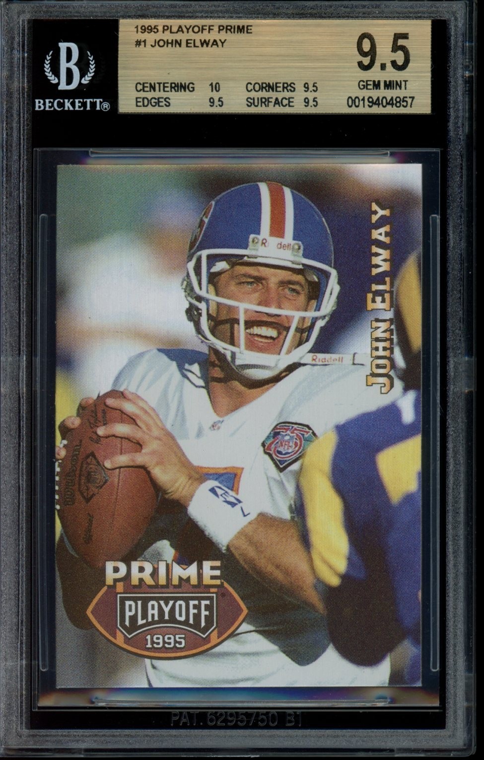 1995 Playoff Prime Football #1 John Elway BGS 9.5 GEM MINT