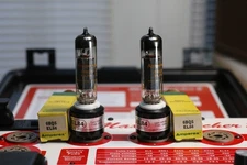 NOS Pair Amperex 6BQ5 / EL84 – Mullard Blackburn Made – Orange Print – NIB NOS