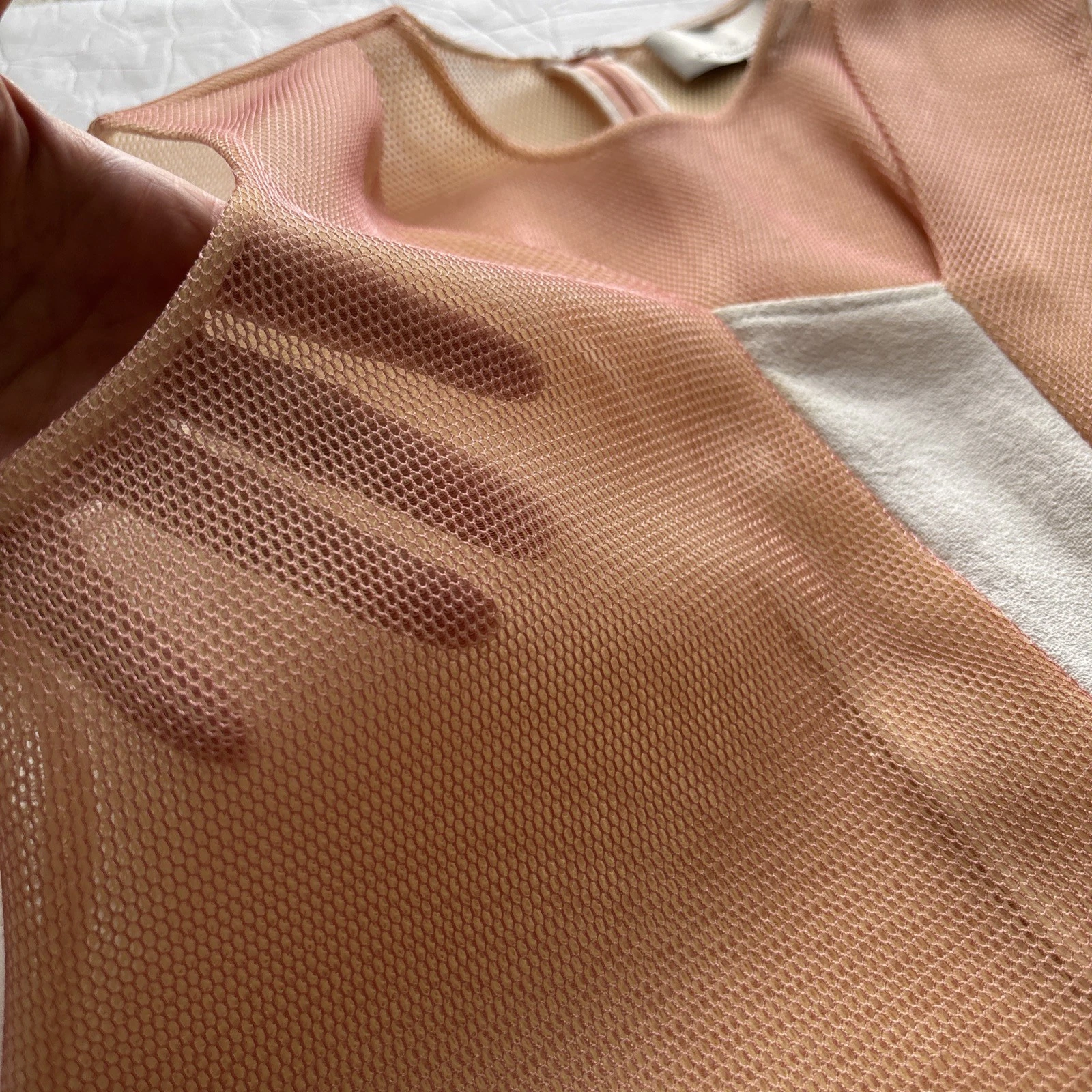 VETEMENTS Abito donna 3.1 Phillip Lim rete pesca linea A taglia 2 cambio astratto *no slip