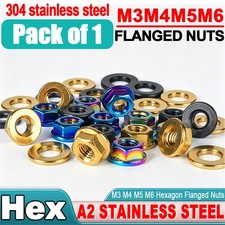 STAINLESS STEEL FLANGED NYLOC NUTS NYLON INSERT LOCKING FLANGE NUTS M5 M6 M8