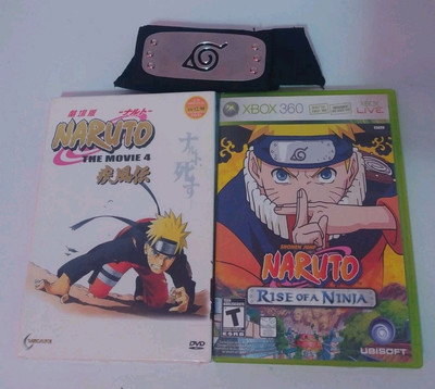 Naruto Rise Of A Ninja(Xbox 360)+ Leaf Village Bandana+New Japan Naruto Movie 4
