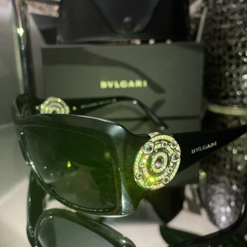 Bvlgari Sunglasses 8007-B Black Swarovski Crystal Limited Edition VERY RARE! - Picture 3 of 22