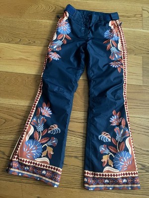 FARM RIO SKIHOSE BLAU BEDRUCKT RIPSTOP DAMEN GEFÜTTERT SKIHOSE XS UK 6 NEU OHNE ETIKETT