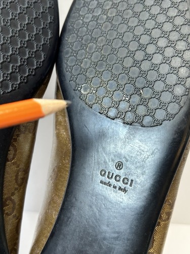 Gucci Gold GG Interlocking Ballerina Flats Size 39 - Picture 14 of 20