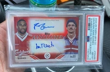24/25 Topps UCC Ian Rush/John Barnes Teammates Dual Auto Red Foilboard /5 PSA 8