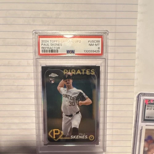 Topps 2024 Chrome Update Series Paul Skenes #USC88 Refractor Rookie PSA 8
