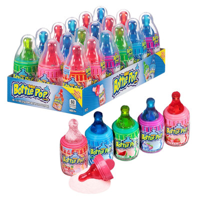 Baby Bottle Pop Christmas Candy Lollipop, 18 Ct Bulk Lollipops W/ Dipping Powder