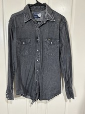 Vintage Wrangler Western Wear Denim Casual Shirt Large