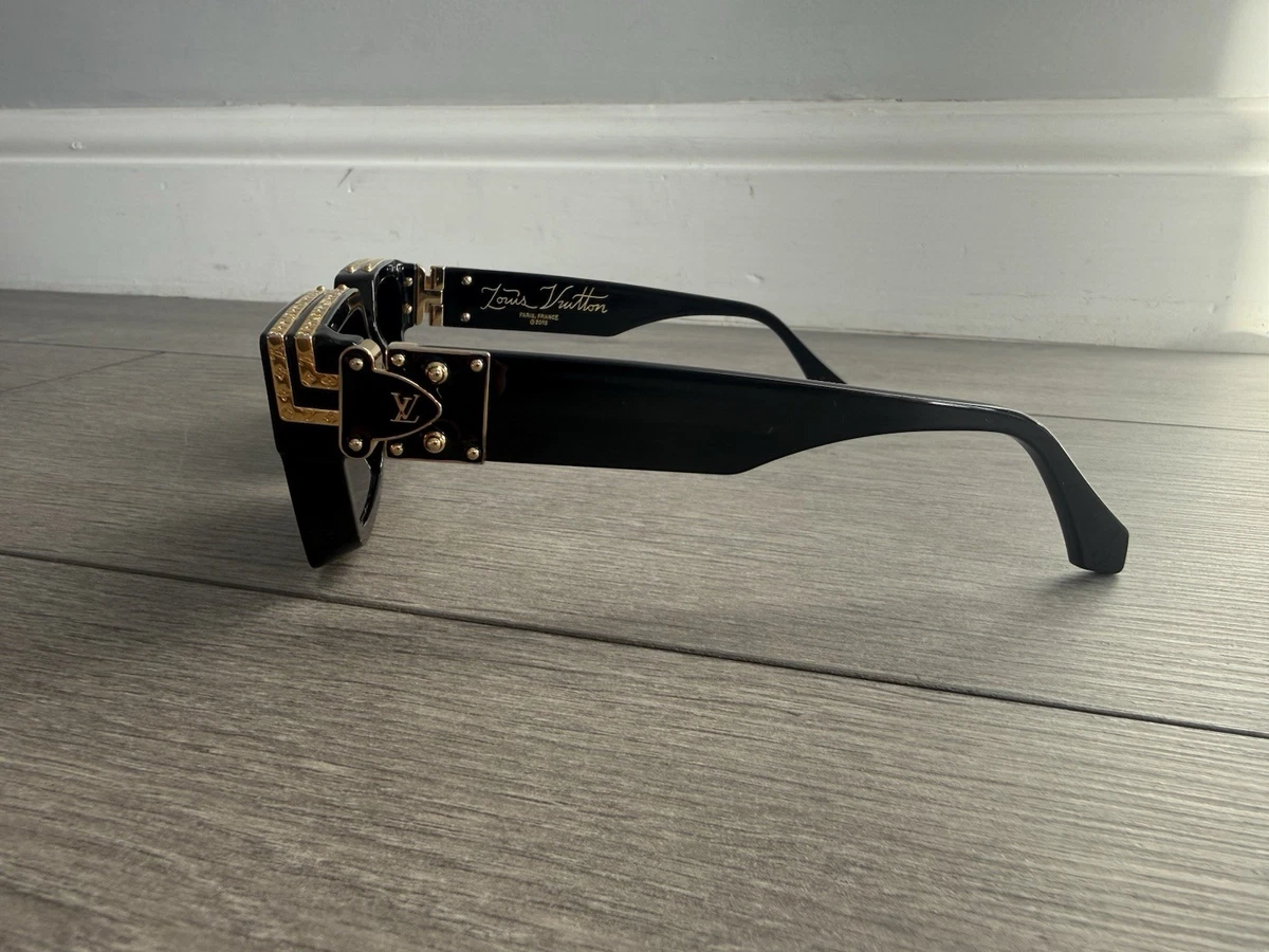 Louis Vuitton 1.1 Millionaire Square Sonnenbrille Schwarz Gold Gebraucht Herren Z1165E