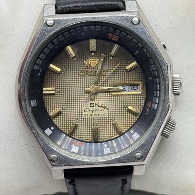 Vintage Orient SK Crystal 21 Jewels Automatic Men's Watch 469C169 - Gold Dial