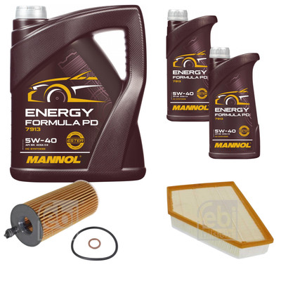 FEBI BILSTEIN Inspektionspaket 7L MANNOL Energy Formula PD 5W-40 für BMW X1 E84