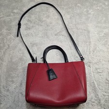 Zara Basics Large tote bag Maroon Burgundy Red Bag Metal Textured Leather Strap