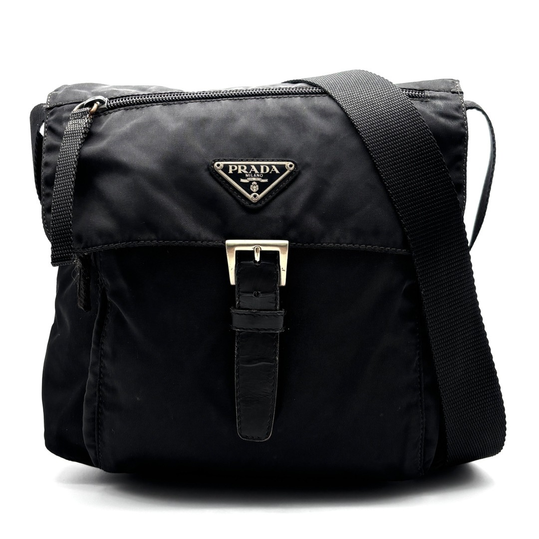 Authentic PRADA Shoulder Bag Triangular Logo Plat… - image 1