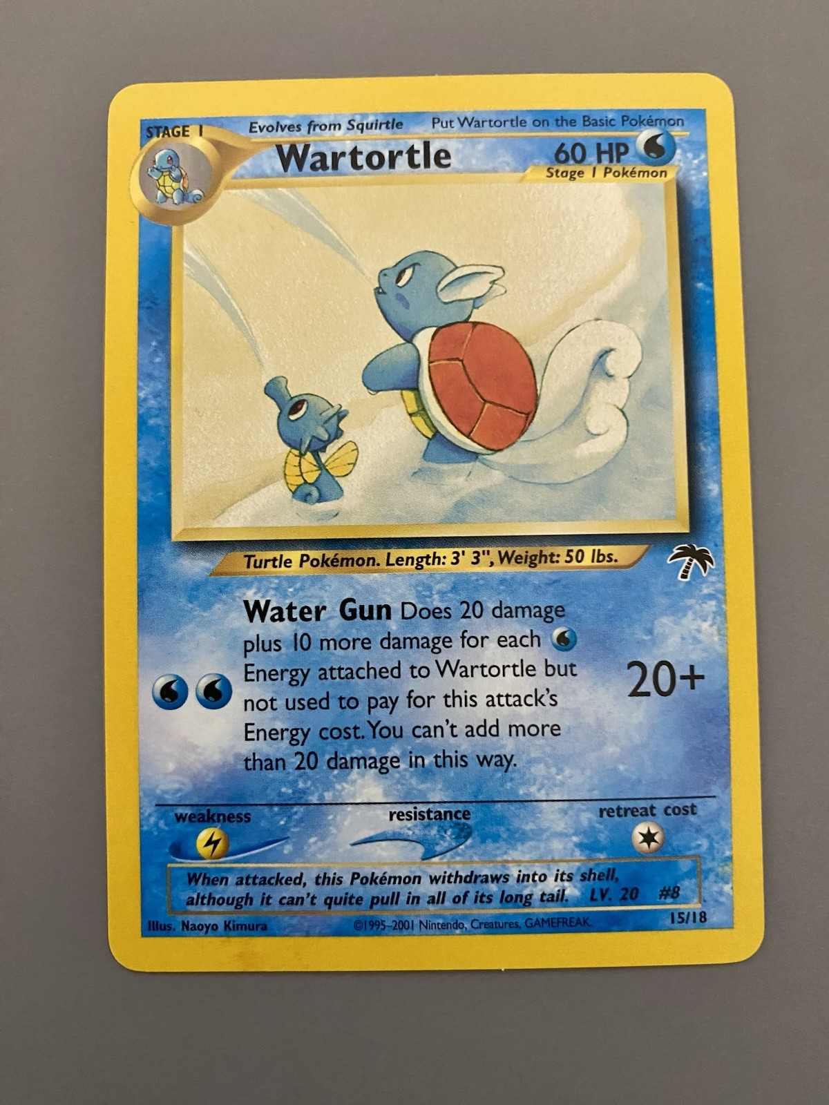 Wartortle 15/18 Southern Islands Rare Vintage Pokemon Card - NM