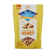 Blue Diamond Almonds Premium Roasted Honey Snack Nuts For Sweet Treats With D...