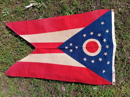 Vintage Annin Cotton Bunting Ohio State Flag 2ft X 3ft