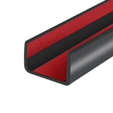 Rubber Edge Trim, Self-Adhesive U Channel Fit 3/4"- L20 , Black