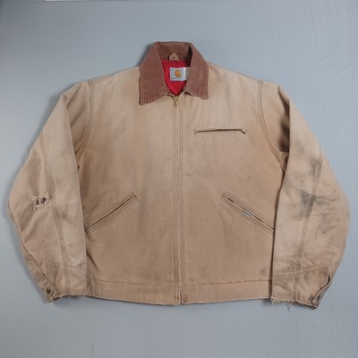 Vtg Carhartt Detroit Jacket Mens 44 XL Canvas Quilt Lined USA