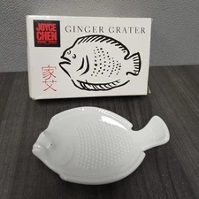 Vintage Joyce Chen Japan Vintage Fish Ginger & Garlic Grater White Porcelain