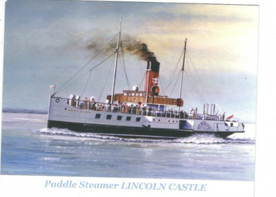 VERSANDFÄHRE RADDAMPFER LINCOLN CASTLE KARTE NR S27