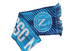 SSC Napoli Sciarpa Tifoso con Scritta SSC NAPOLI Art.lo Ufficiale Tipo Jacquard