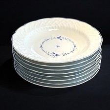 8 Grandes Assiettes Creuses -  Bernardaud Limoges - Décor Hortense  - Ø 25 cm