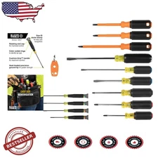 14-Piece Screwdriver Set: Chrome-Plated, Magnetic Tip, Color-Coded Identifica...