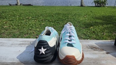Converse Run Star Motion Ox  Men 7.5 Women9.5 Aqua Blue Excel Platform Lug Sole