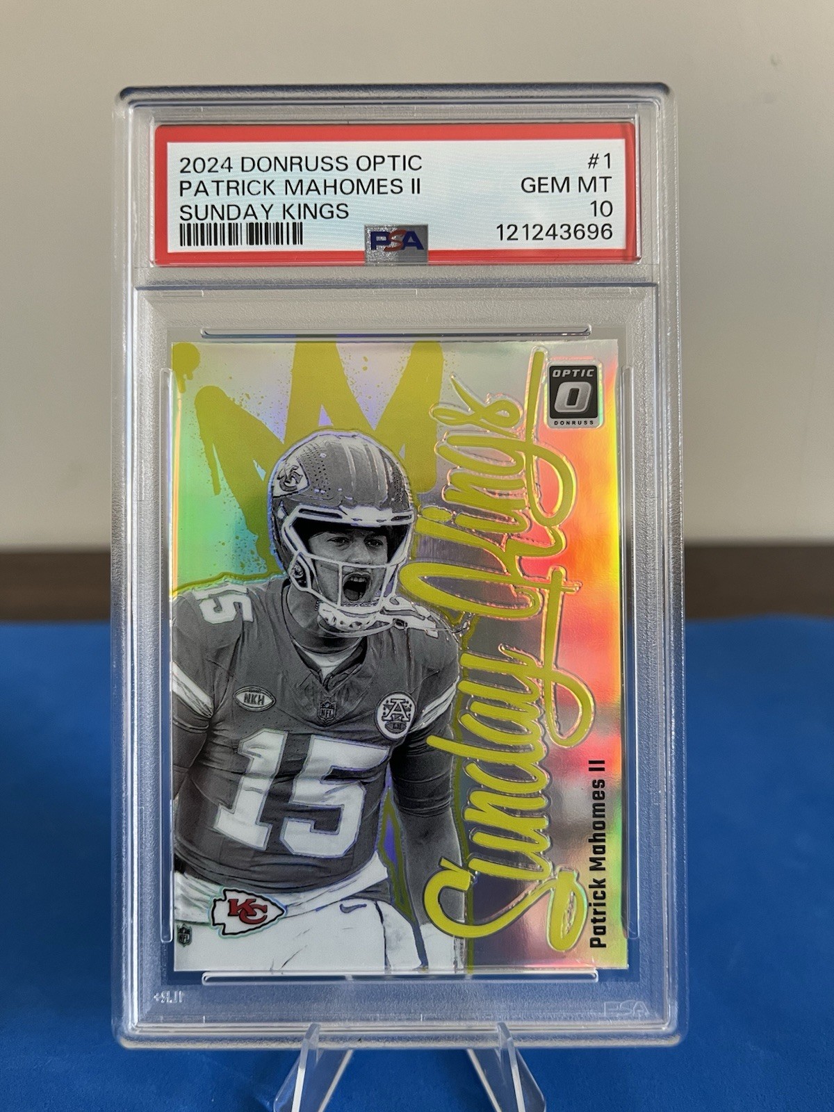 2024 Panini Donruss Optic Patrick Mahomes II Sunday Kings #1 Case Hit SSP PSA 10