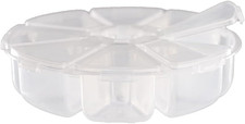 8 Compartment Clear Plastic Flip Top Bead Storage Container - Organizer for Jewe