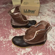 Nos Vintage 80s Ll Bean Brown Leather Duck Boots USA Made 5918 Size 7