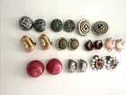 Vintage Chunky Clip On Earrings Lot Pink Green Costume Jewelry Anchor Napier
