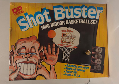 Dunkin  Dinosaur Shot Buster Mini Indoor Basketball Hoop Set Vintage DP Toy