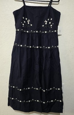 Free Assembly Women's Embroidered Cotton Midi Dress, Sizes L 12-14 NWT 