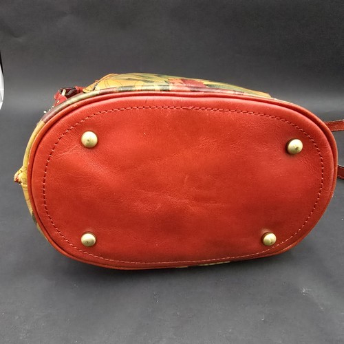 Women’s Handbag Otavia Bucket Bag Red Floral Leather Crossbody Handbag Purse - Picture 11 of 17