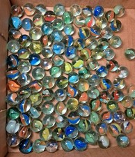 Vintage Clear Glass Cats Eye Marbles Lot Of 119, 16mm