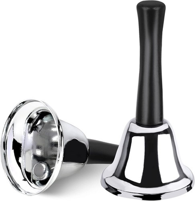 #ad 2 Pack Hand Bell Silver Steel Bell Ringing Bell with Handle Dinner Bells for Ins $7.48