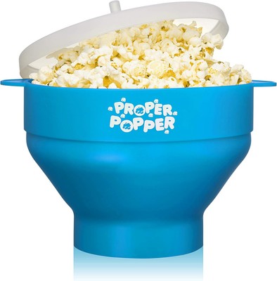 The Original Proper Popper Microwave Popcorn Popper, Silicone Turquoise 