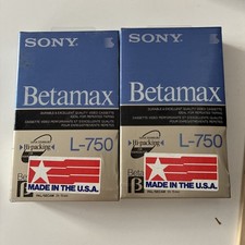 Dos nuevas cintas en blanco selladas L-750 Sony Betamax (2)