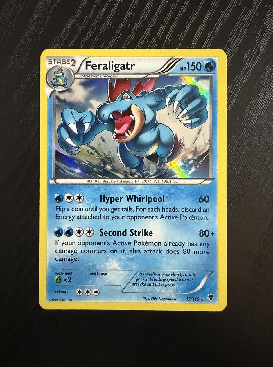 Pokemon TCG Feraligatr Holo Rare Card 17/119 XY Phantom Forces