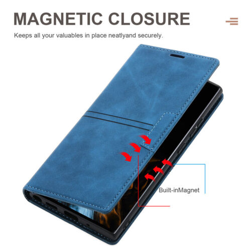 For Samsung S25 S24 S23 S22 S21 FE Note20 Ultra Case Leather Wallet Flip Cover - Picture 4 of 26